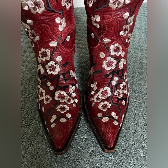 Old Gringo 7 B Cherry Blossom Red Western Cowboy Cowgirl Boots Valentines Gift - Picture 4 of 12